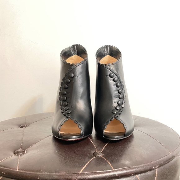 Christian Louboutin Leather Peep Toe Booties - Picture 2 of 14
